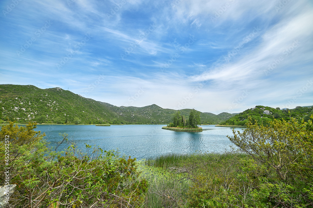Bacinska jezera - lake in Croatia with natural island