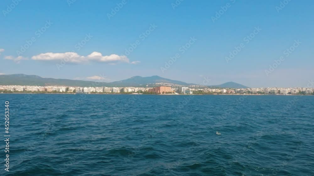 Scenes from a boat traveling from Thessaloniki city