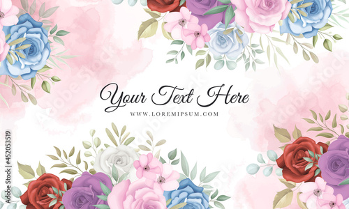 Elegant floral background with colorful flowers decorations