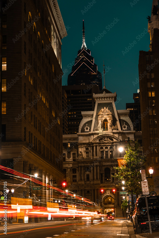 Night over Philadelphia, Town Square Long Exposure Liberty One