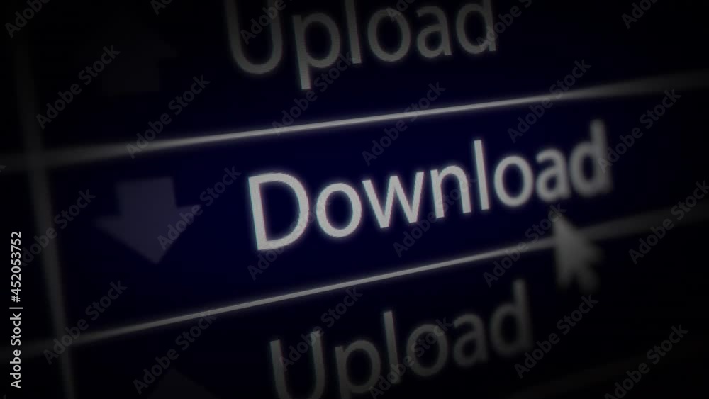 Animated Download With Internet Connection on Monitor Screen. Seamless Loops