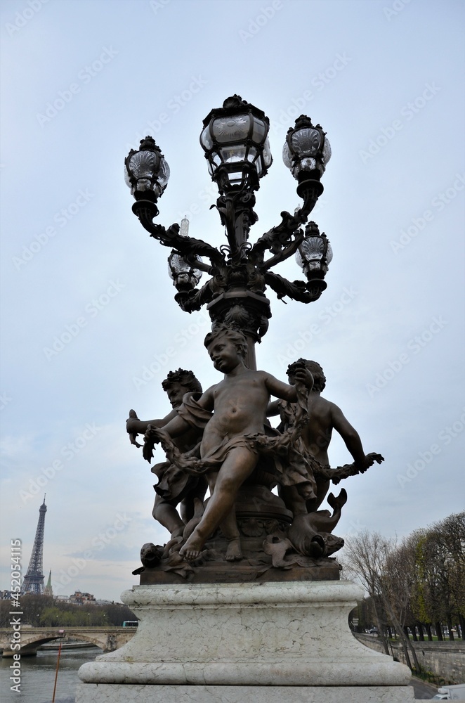 The famous Alexandre III Bridge at sunset in Paris, France The famous Alexandre III Bridge at sunset in Paris, France