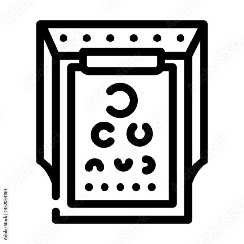 snellen table ophthalmology line icon vector. snellen table ophthalmology sign. isolated contour symbol black illustration