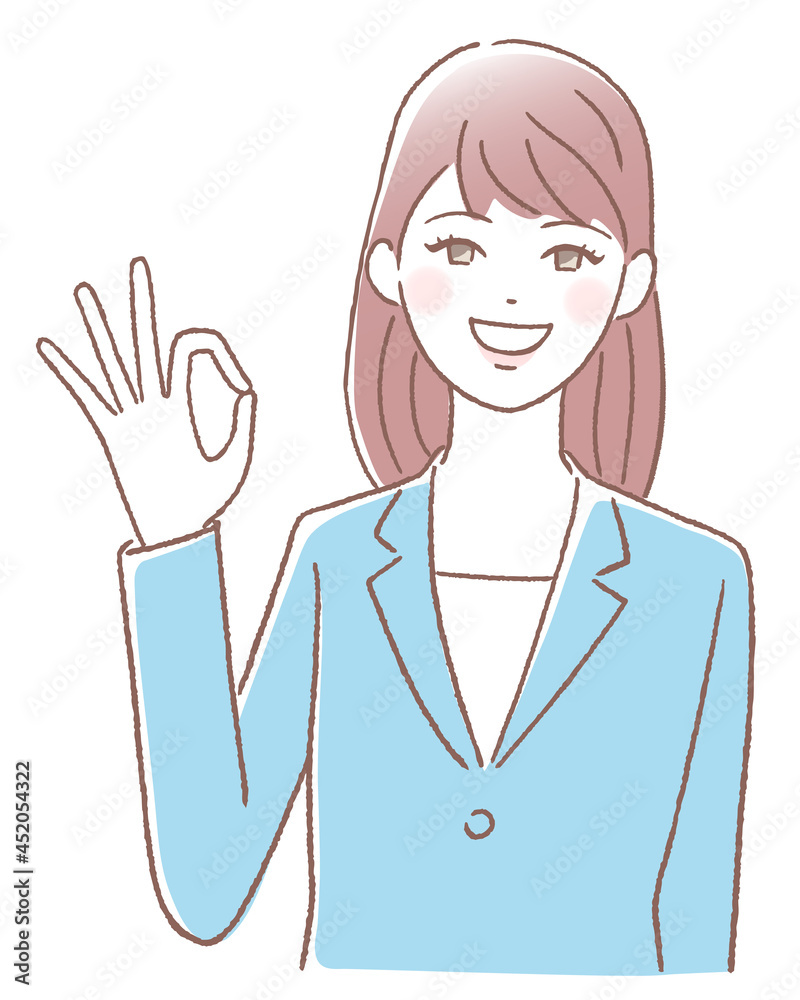 OKサインを出す若い女性 OKサインを出す若い女性