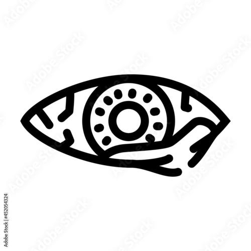 eye infection ophthalmology line icon vector. eye infection ophthalmology sign. isolated contour symbol black illustration