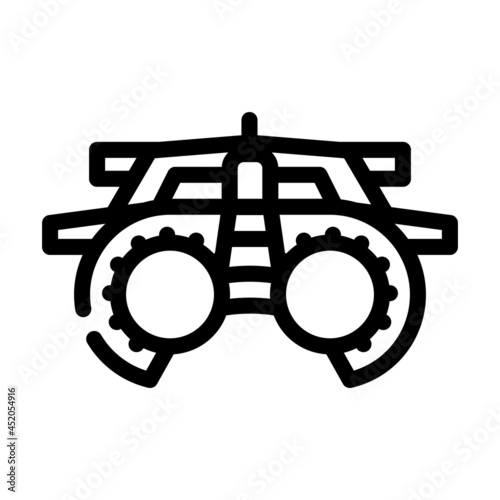 trial frame ophthalmology line icon vector. trial frame ophthalmology sign. isolated contour symbol black illustration
