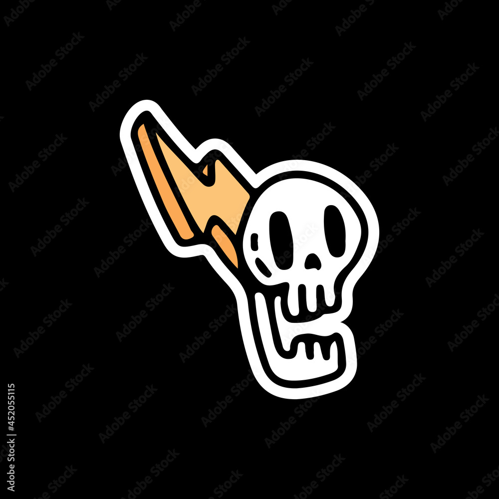 Thunder skull illustration. Vector graphics for t-shirt prints and other uses. Thunder skull illustration. Vector graphics for t-shirt prints and other uses.