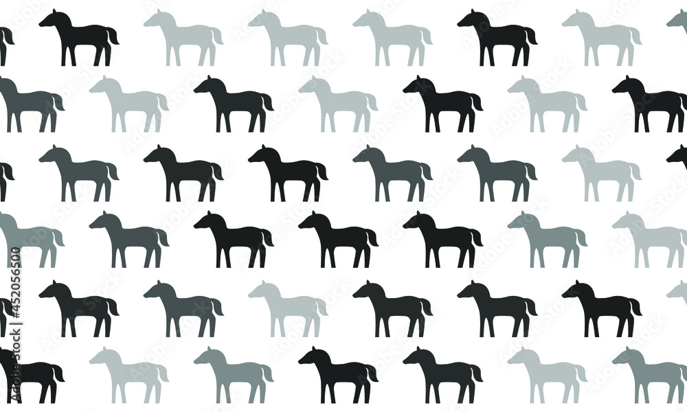 Black and White Horse Seamless Pattern Background Black and White Horse Seamless Pattern Background
