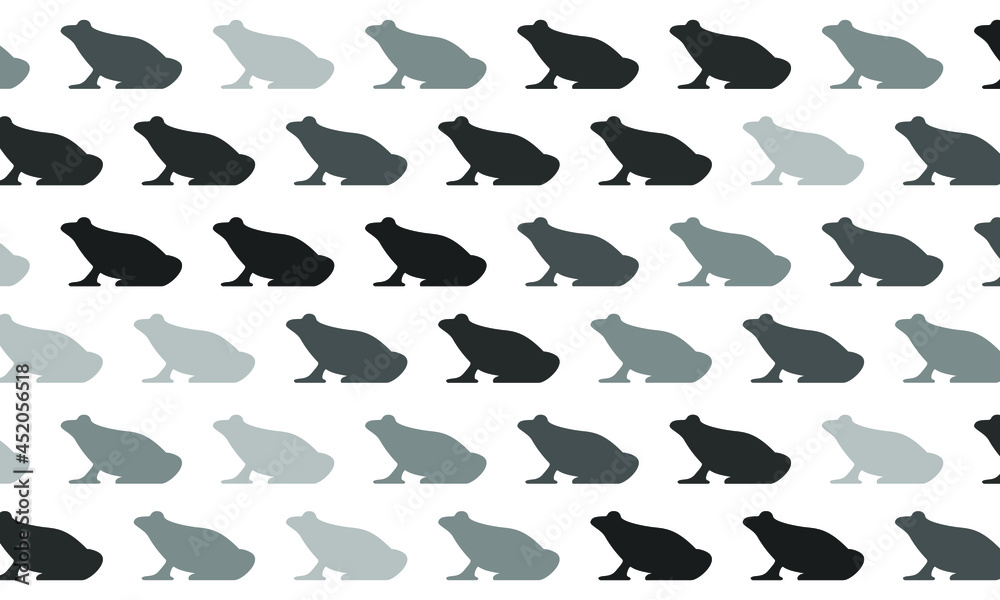 Fototapeta premium Black and White Frog Seamless Pattern Background