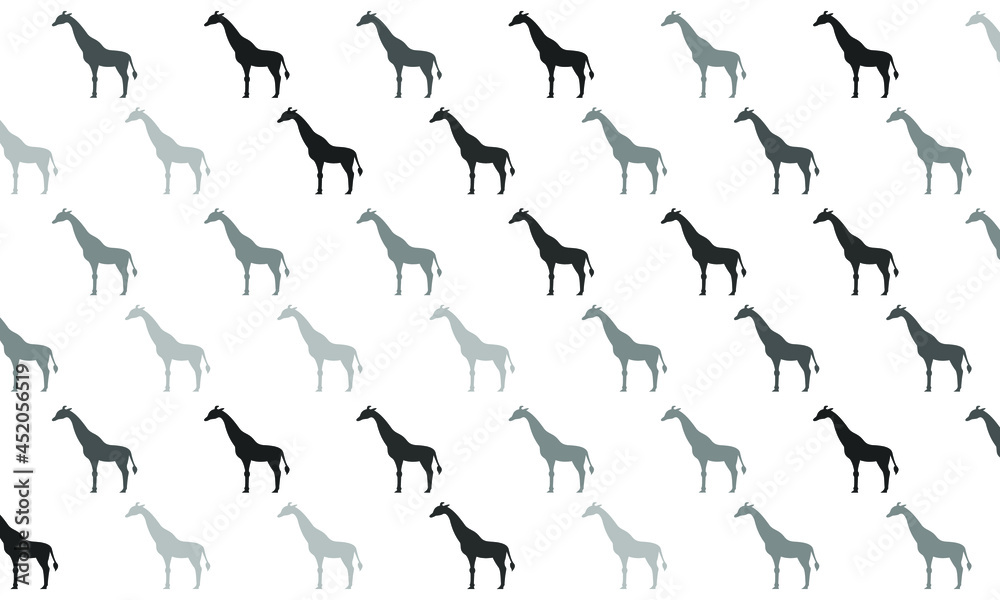 Black and White Giraffe Seamless Pattern Background Black and White Giraffe Seamless Pattern Background