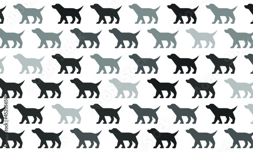 Black and White Dog Seamless Pattern Background © Vectoro