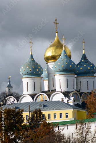 View of the Trinity Sergius Lavra. Poopular touristic landmark, UNESCO World Heritage Site.	 photo