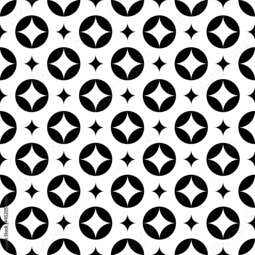 seamless geometric pattern Background Black And White Circle Use Decoration