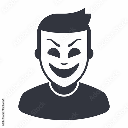 icon of a man in a theatrical mask. flat vector illustration.