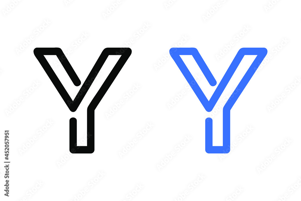 Outline Letter Y Abstract Design Outline Letter Y Abstract Design
