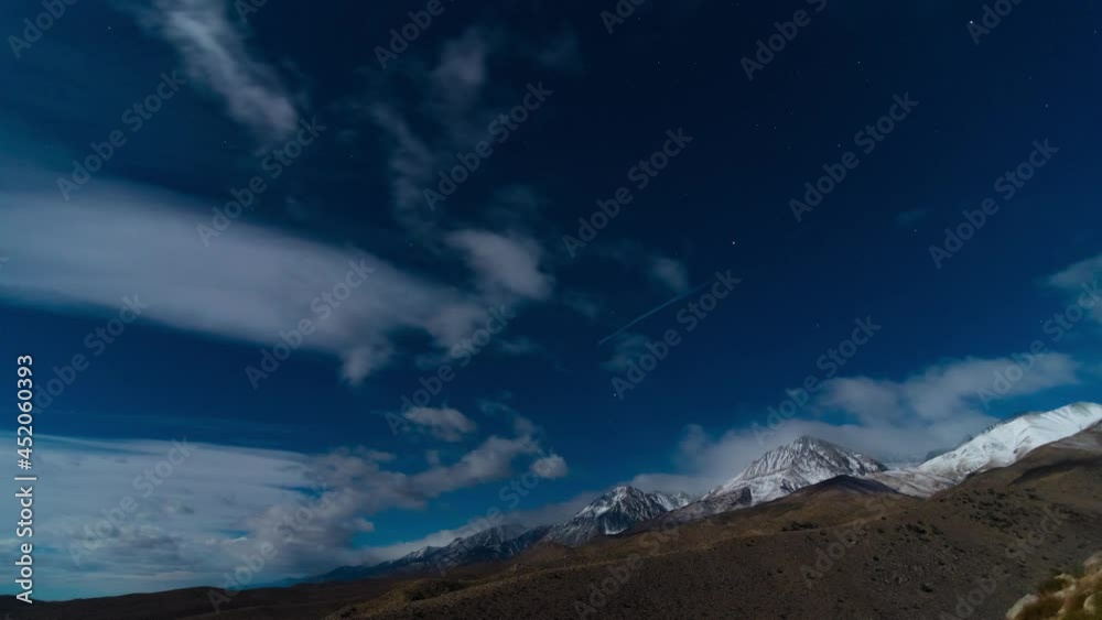 Time Lapse Aerial Snow on mountain peaks, Lone Pine Desert, California Time Lapse Aerial Snow on mountain peaks, Lone Pine Desert, California