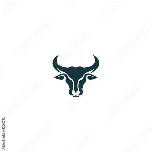 silhouette of buffalo bull vector animal design logo