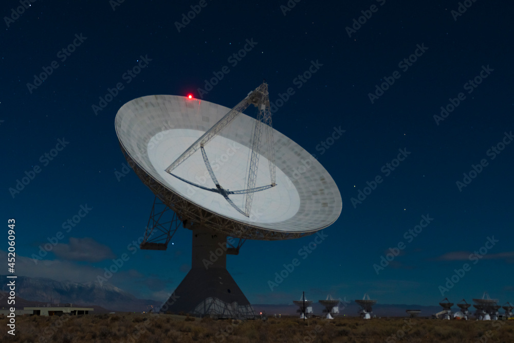 Owens Valley Astrophotography Radar Dish, Satellite Deep Space Radar Dish Observatory Desert Mountains, California 