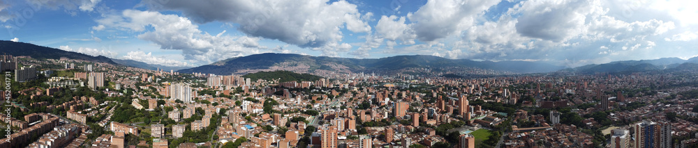 Obraz premium Panoramica occidente city of medellin, aerial photography with drone