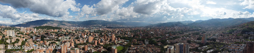 Panoramica occidente city of medellin, aerial photography with drone