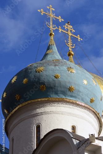 View of the Trinity Sergius Lavra. Poopular touristic landmark, UNESCO World Heritage Site.	 photo