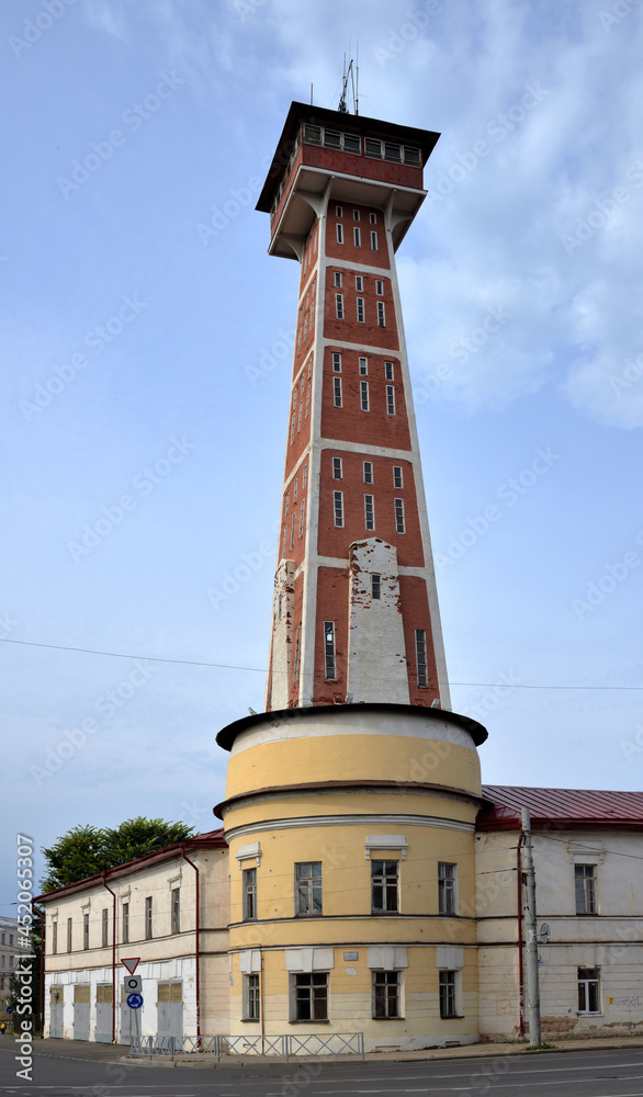 Rybinsk tower - fire tower, built in 1912, height of 48 meters, Rybinsk, Yaroslavl region, Russia