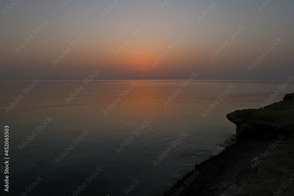 Summer sunrise on the red sea.
