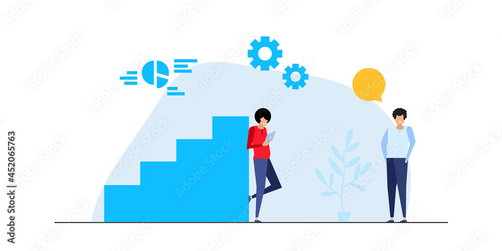 Flat design style illustrations of business, team work, graph, communication, presentation, commerce, Vector concepts for website banner, marketing material, business presentation, online advertising Flat design style illustrations of business, team work, graph, communication, presentation, commerce, Vector concepts for website banner, marketing material, business presentation, online advertising