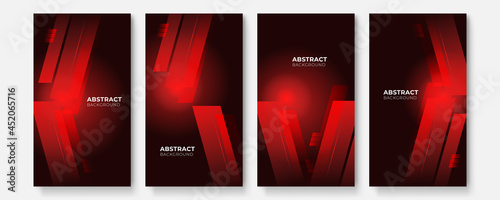 Red vector banner illustration technology with line pattern over dark background. Modern hi tech digital technology concept. Abstract internet communication, future science techno design