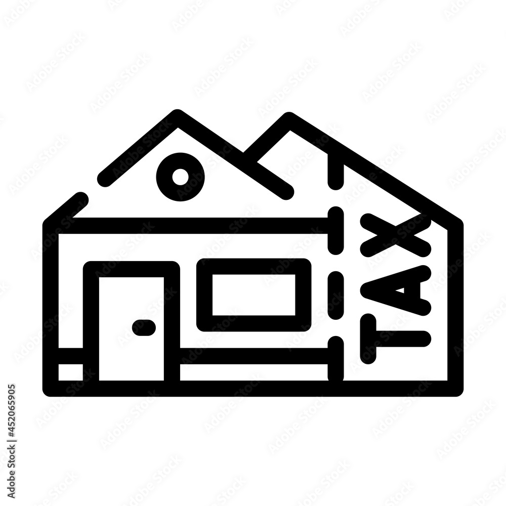 real estate house tax line icon vector. real estate house tax sign. isolated contour symbol black illustration real estate house tax line icon vector. real estate house tax sign. isolated contour symbol black illustration