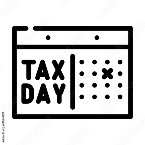 day tax line icon vector. day tax sign. isolated contour symbol black illustration