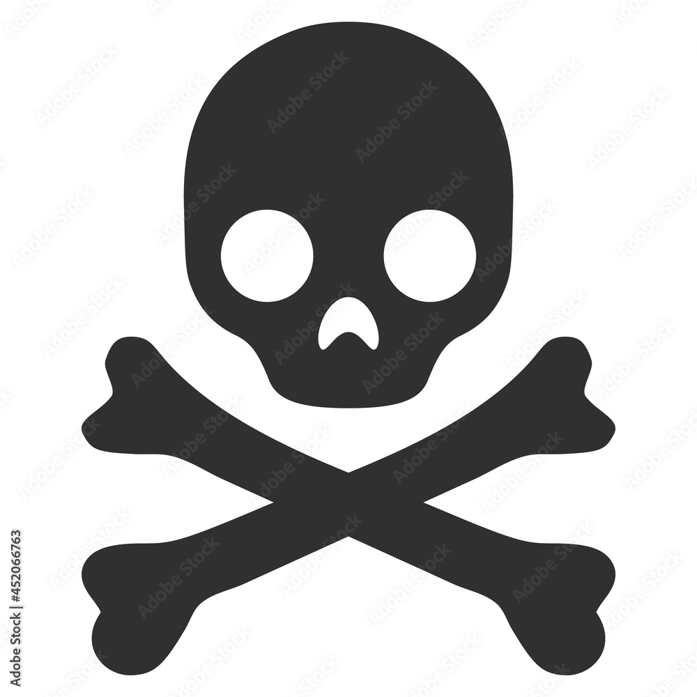Death skull icon with flat style. Isolated vector death skull icon image on a white background. Death skull icon with flat style. Isolated vector death skull icon image on a white background.