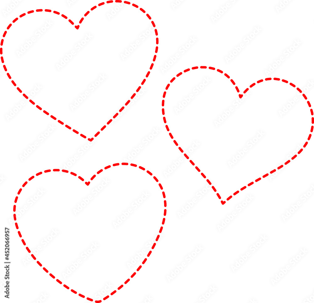Vector collection of overlapping heart shaped lines. on a white background Vector collection of overlapping heart shaped lines. on a white background