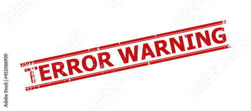 Red TERROR WARNING seal. TERROR WARNING caption is between parallel double lines. Rough TERROR WARNING seal in red color, with unclean surface.