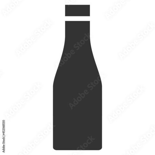 Beer bottle icon with flat style. Isolated raster beer bottle icon image on a white background.