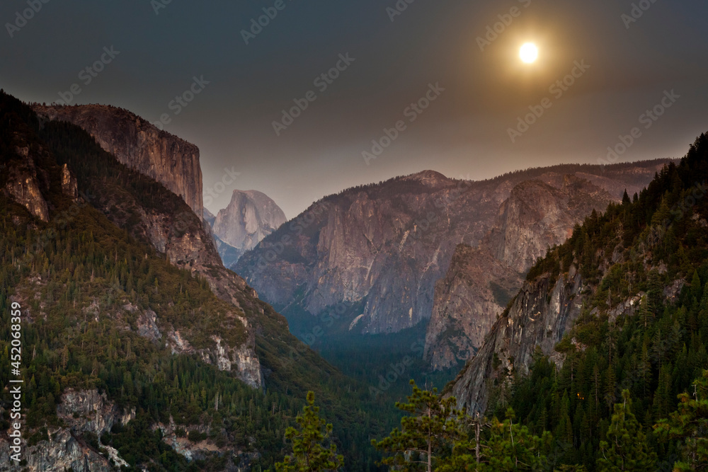 Full Moon at Yosemite National Park, California, USA