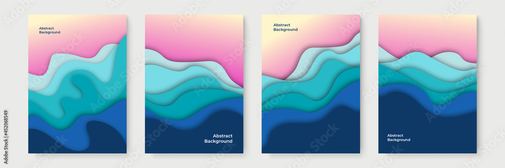 Vertical banners set with paper cut Vertical banners set with paper cut