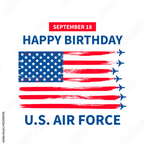 US Air Force day typography poster. Holiday in USA celebrated on September 18. Vector template for banner, greeting card, flyer