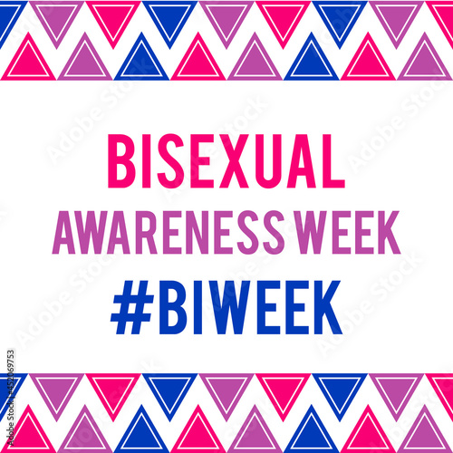 Bisexual Awareness Week typography poster. LGBT community event celebrate on September. Vector template for banner, sign, logo design, card