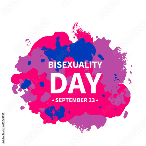 Bisexuality Day typography poster. LGBT community event celebrate on September 23. Vector template for banners, signs, logo design, card