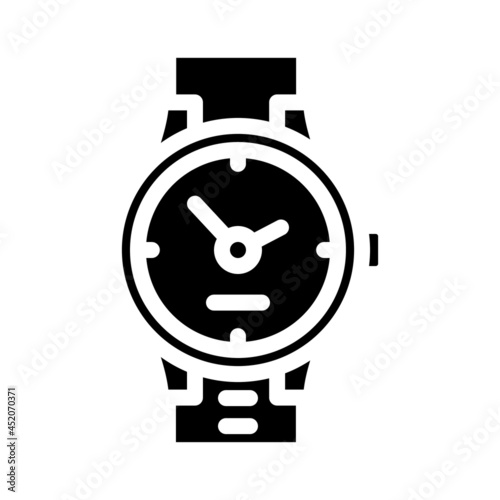 wrist clock glyph icon vector. wrist clock sign. isolated contour symbol black illustration