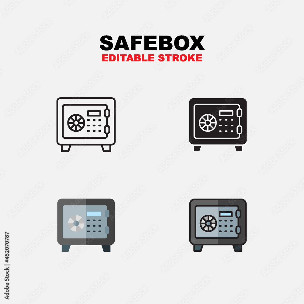 Icon set safebox with different style Icon set safebox with different style