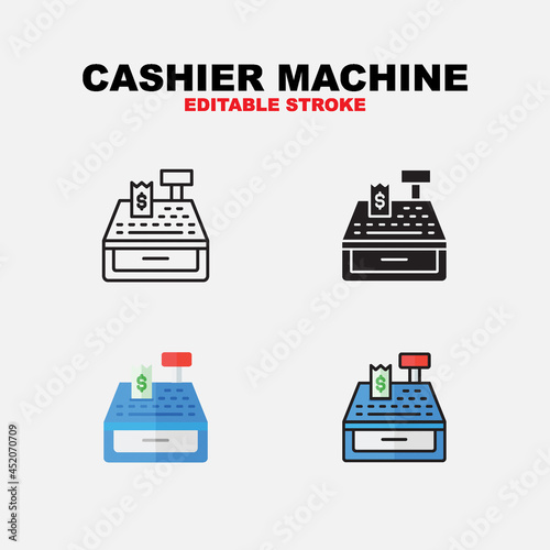 Icon set cashier machine with different style