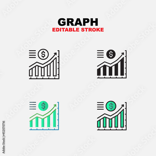 Icon set graph with different style