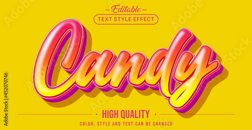 Editable text style effect - Candy text style theme.