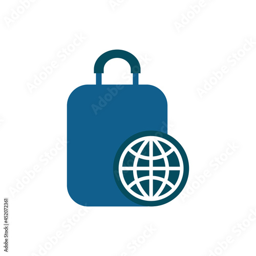 Illustration Vector Graphic of Global Suitcase Logo. Perfect to use for Technology Company