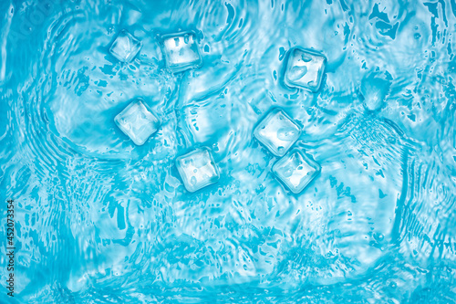 Cool, transparent ice in summer
