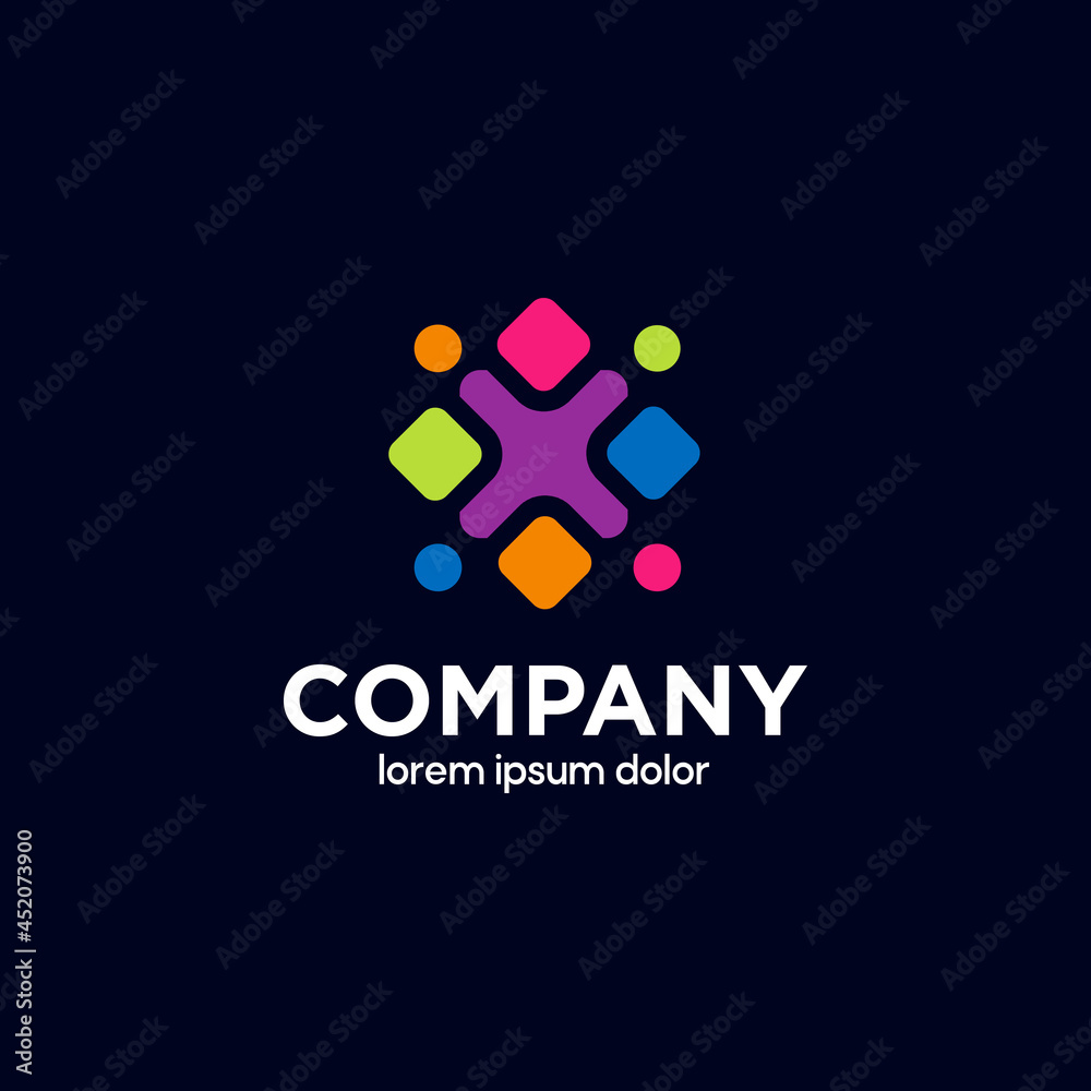 Creative company logo template. Colorful Design style. Usable For Business Brand and Creative Company. Vector Illustration.