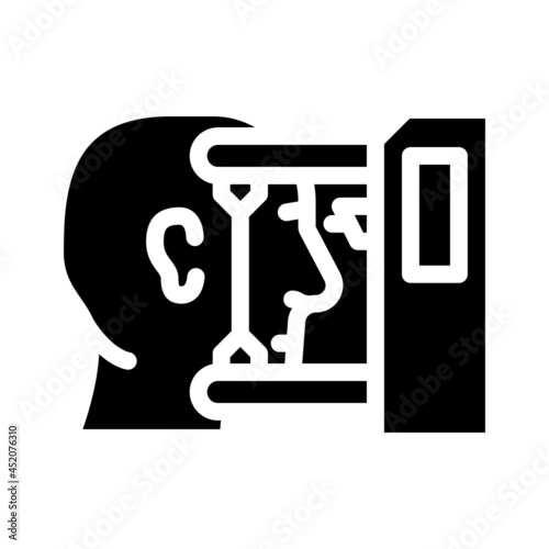 vision test ophthalmology glyph icon vector. vision test ophthalmology sign. isolated contour symbol black illustration photo