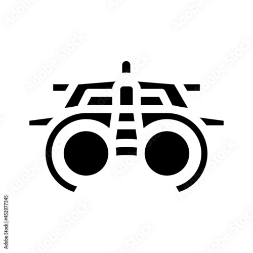 trial frame ophthalmology glyph icon vector. trial frame ophthalmology sign. isolated contour symbol black illustration